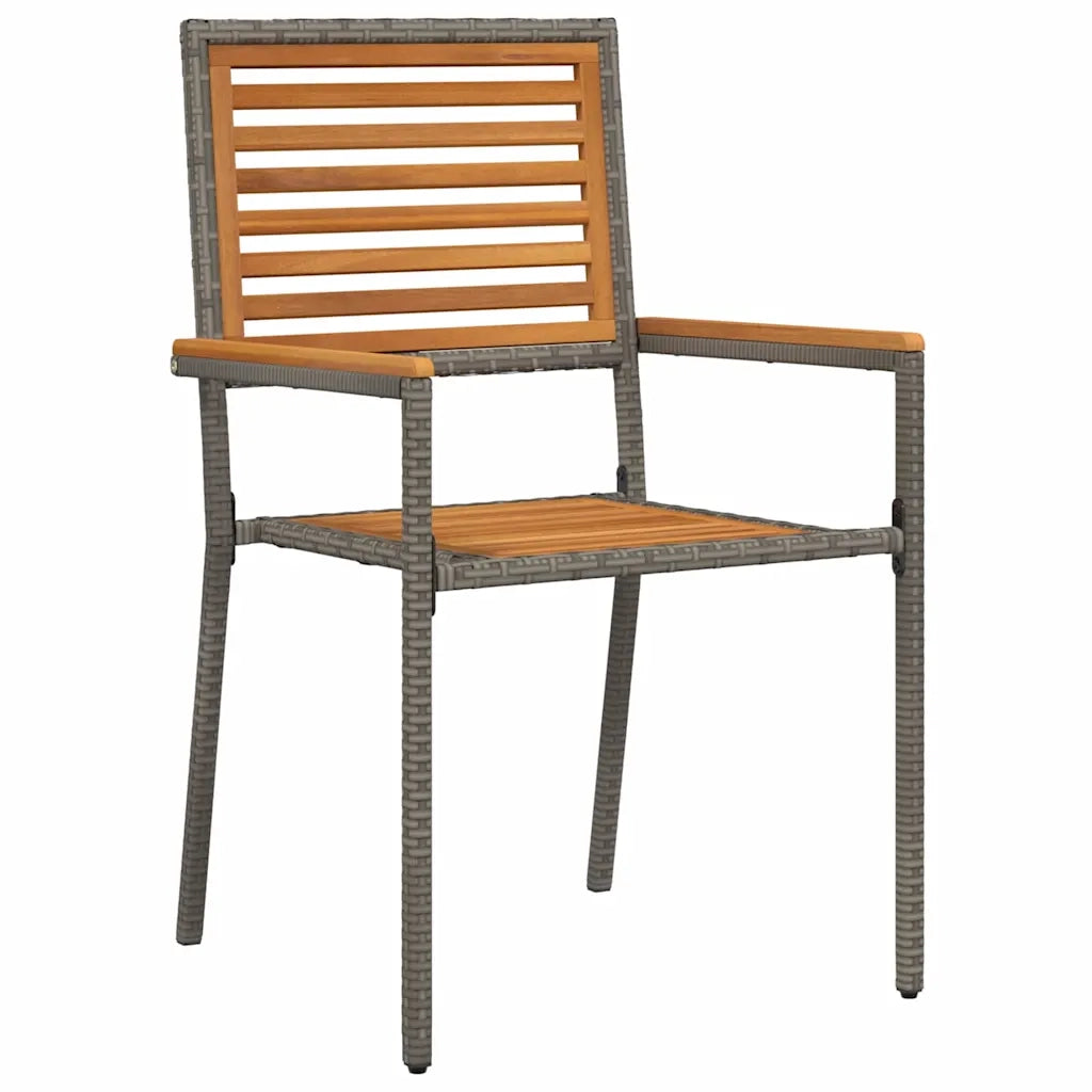 Sedie impilabili da giardino 4 pcs Marrone e Grigio 3403059