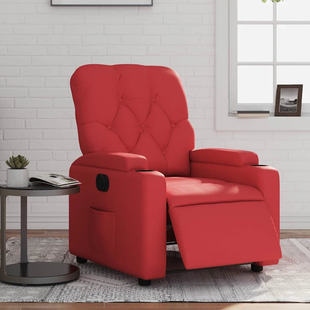 Divano Sedia-Poltrona Reclinabile Elettrica Rossa in Similpelle 846277