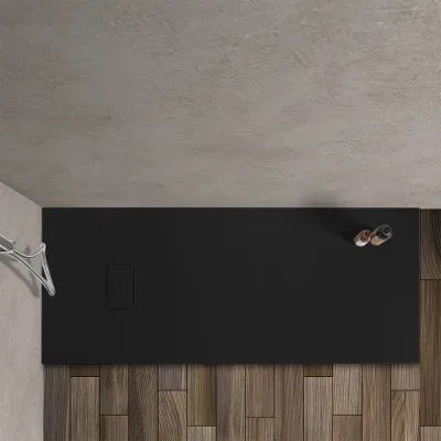 Piatto doccia 70x150 in resina nero effetto pietra riducibile Agorà