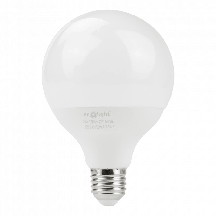 Lampadina LED Globo G95 E27 20W 6500K 1800lm Ecolight