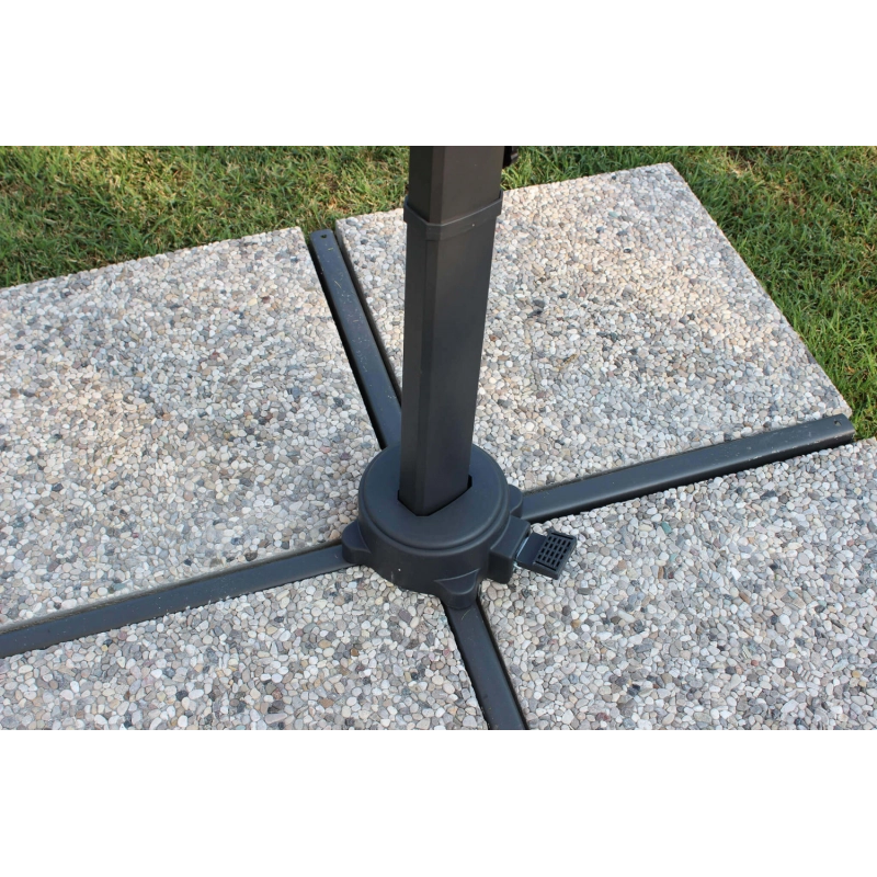 OMBRELLONE NEWTON NERO P/L 3 X 3 TELO GRIGIO