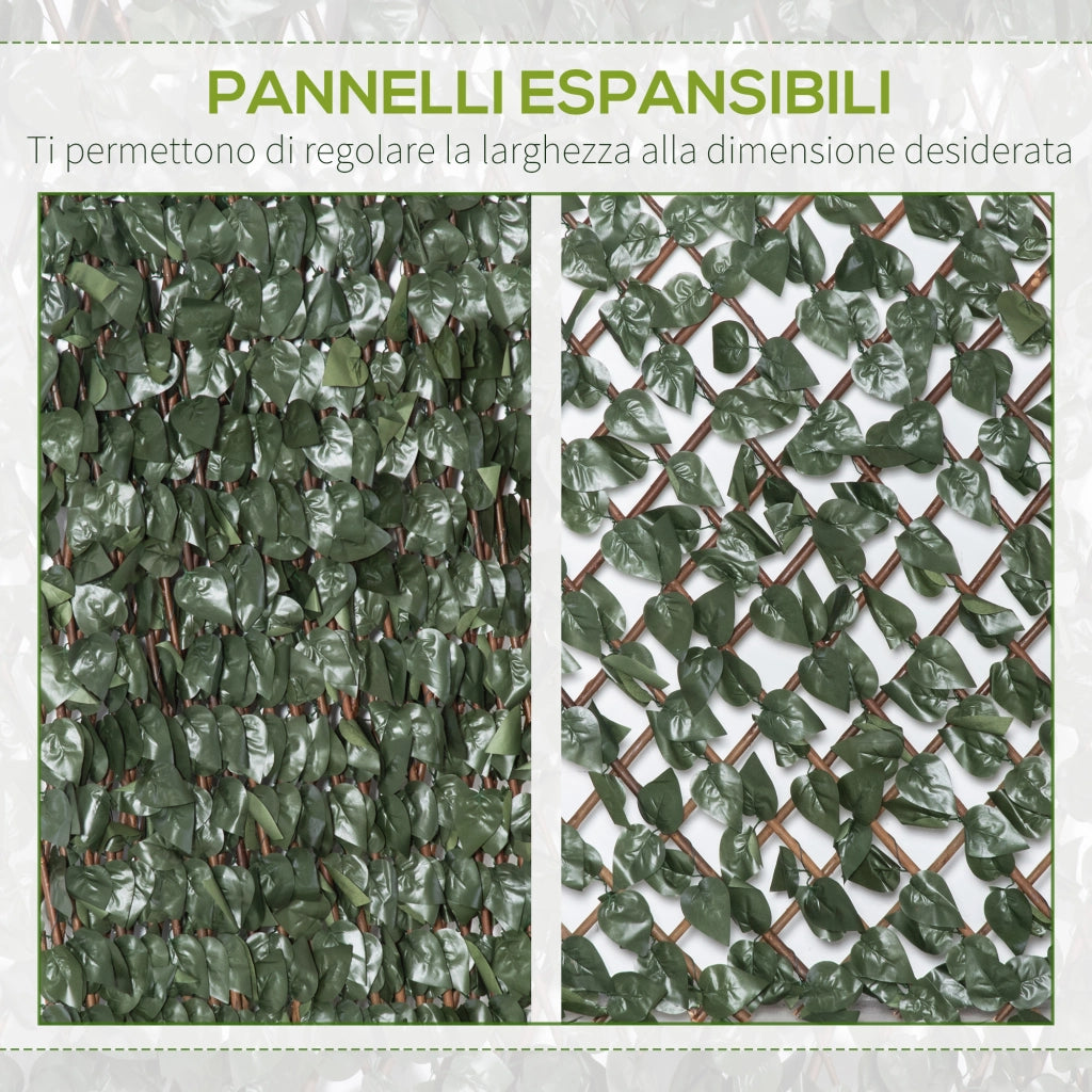 Siepe Artificiale per Balcone da 8 Pezzi ¨C Minimal ¨C Verde 200x100 cm