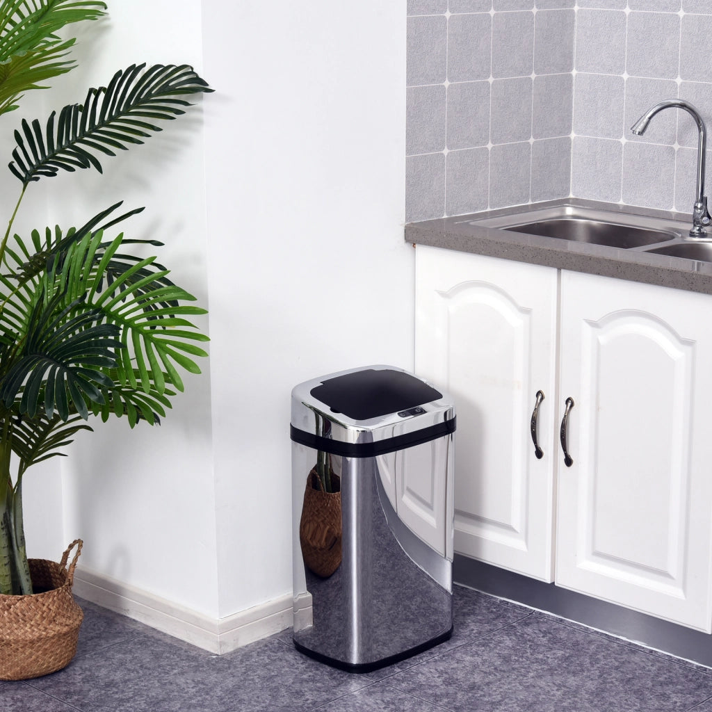 Cestino automatico 30 L con sensore IR, acciaio inox, colore argento