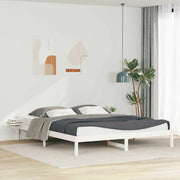 Letto con Tavolini Laterali Bianco 200 x 210 cm Pino massello 873236