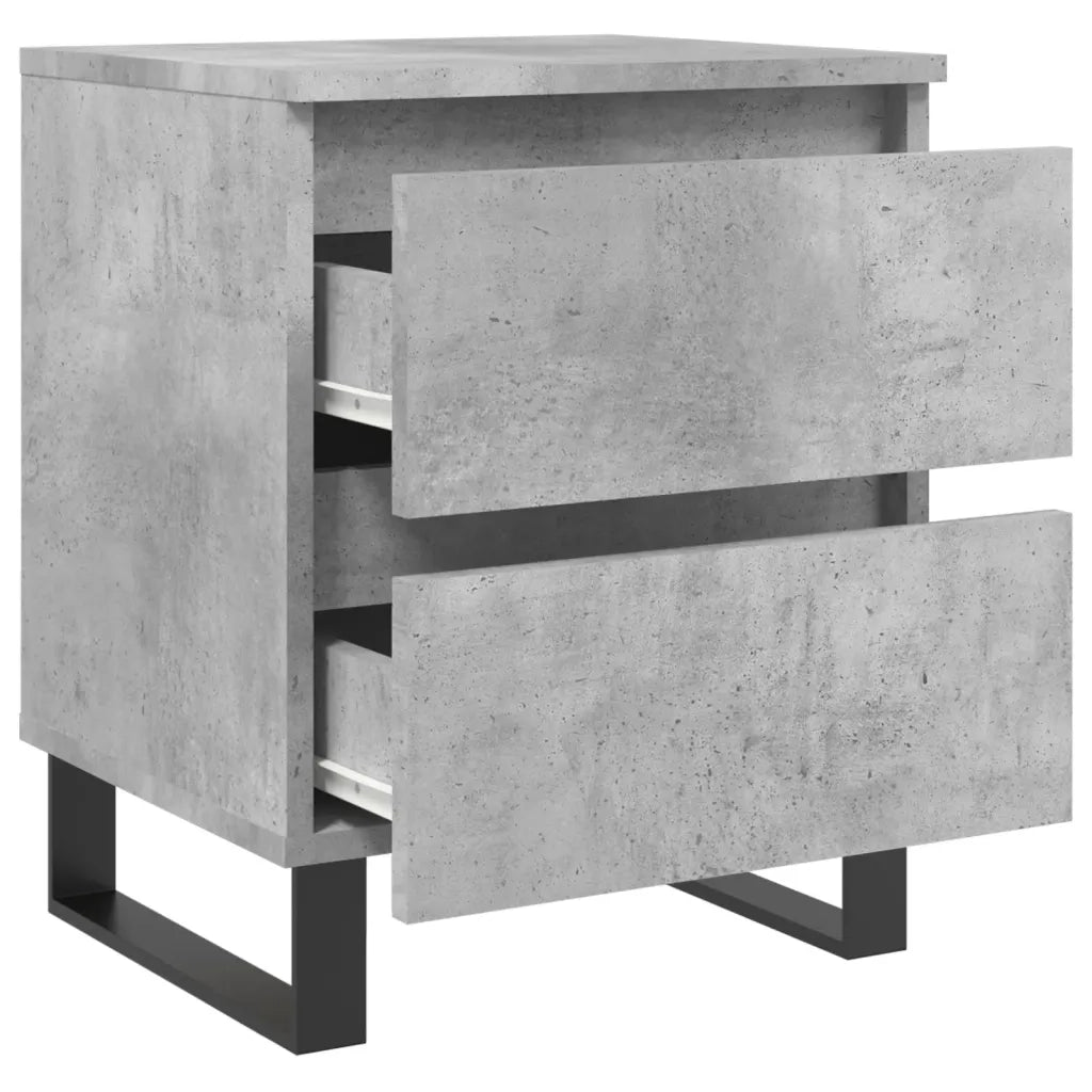 Comodino | Armadio da Notte | Mobiletto da notte Grigio Cemento 40x35x50 cm in Legno Multistrato