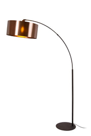 Lampada da terra industriale RANKOS Lucide nera rame E27