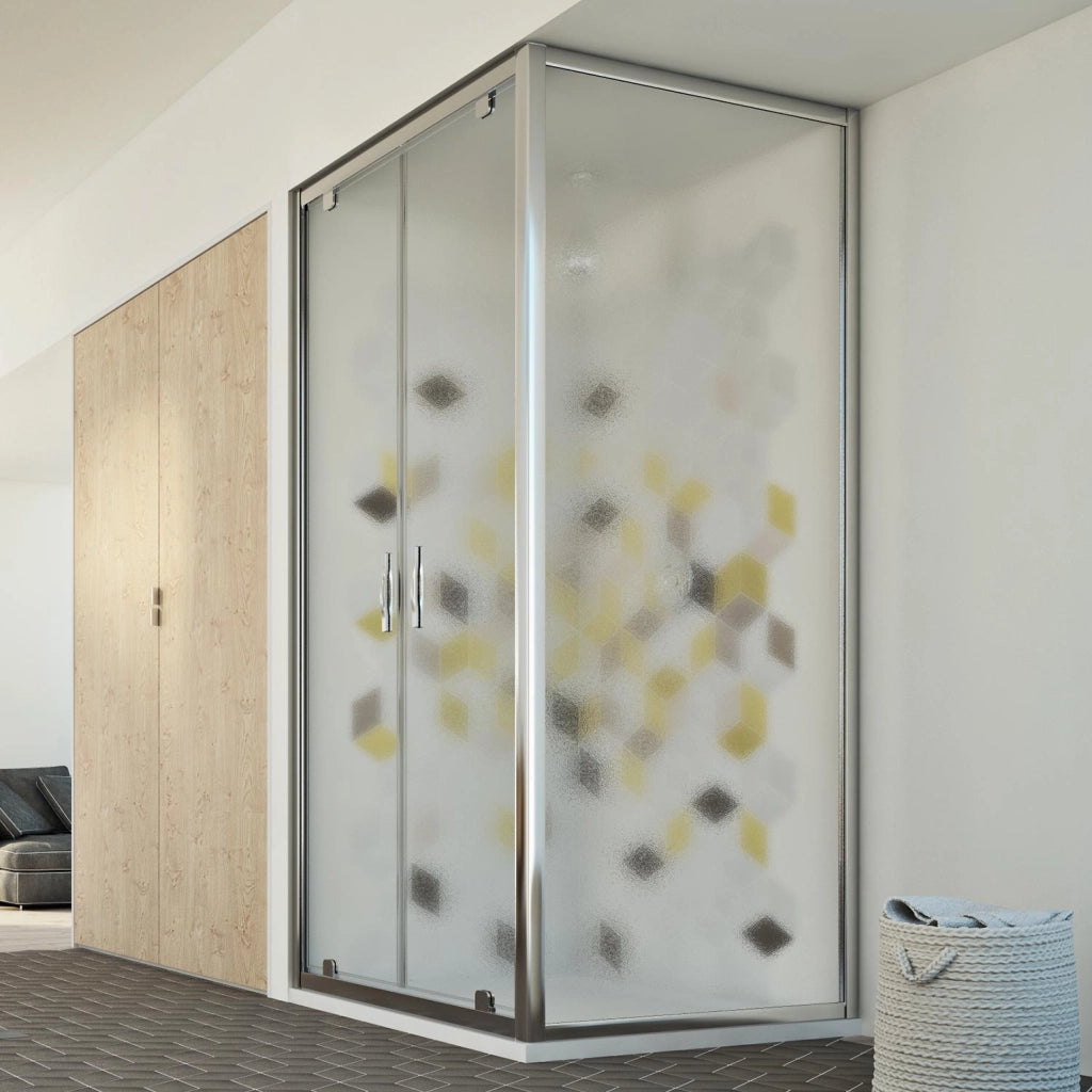 Box Doccia 70x80 AP. 80 CM H198 stampato C mod. Cristal Duo 2 Ante