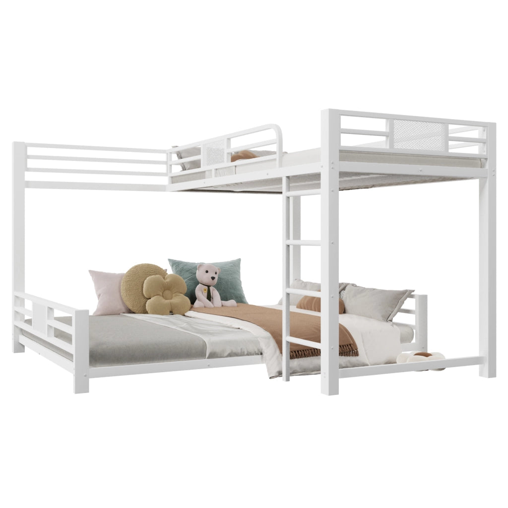 letto a castello in metallo bianco 204 x 204 cm