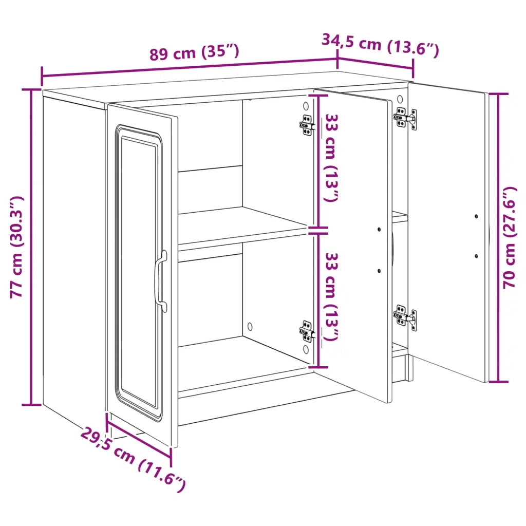 Credenza | Madia | Buffet da pranzo | Armadio da pranzo Legno antico 89 x 34,5 x 77 cm Legno ingegnerizzato