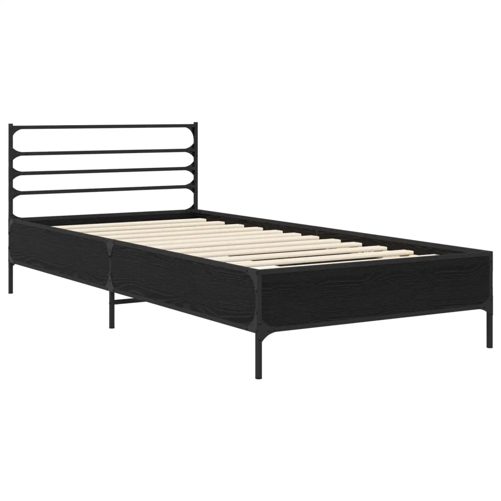 Letto singolo | Letto per adulti | Struttura del letto Rovere Nero 80 x 200 cm