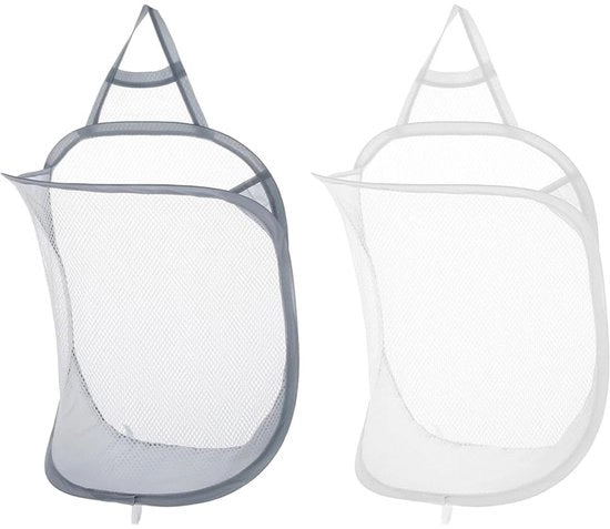 Set di asciugamani appesi multifunzionali da 2 pezzi - grigio e bianco - polyester