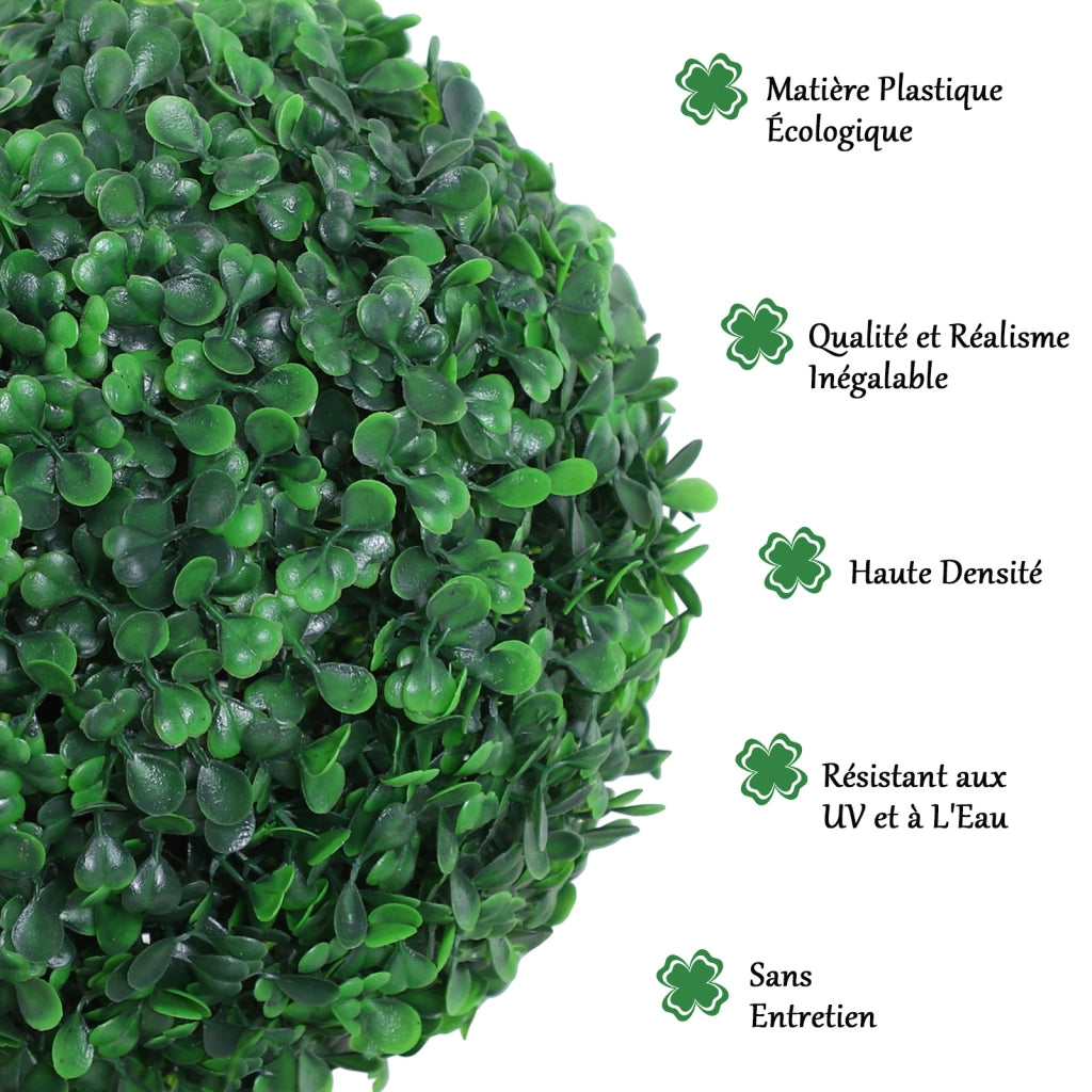 Buis Artificiale Topiaria a Sfera ¨C Minimal ¨C Verde 30x112 cm