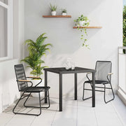 Set da Pranzo per Giardino 3 pz Nero 3379170