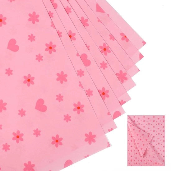 Papier di Carta Decorativo per Pacchi - 30 Fogli - Rosa - Confezione Artigianale - Adatto per Eventi di Festa