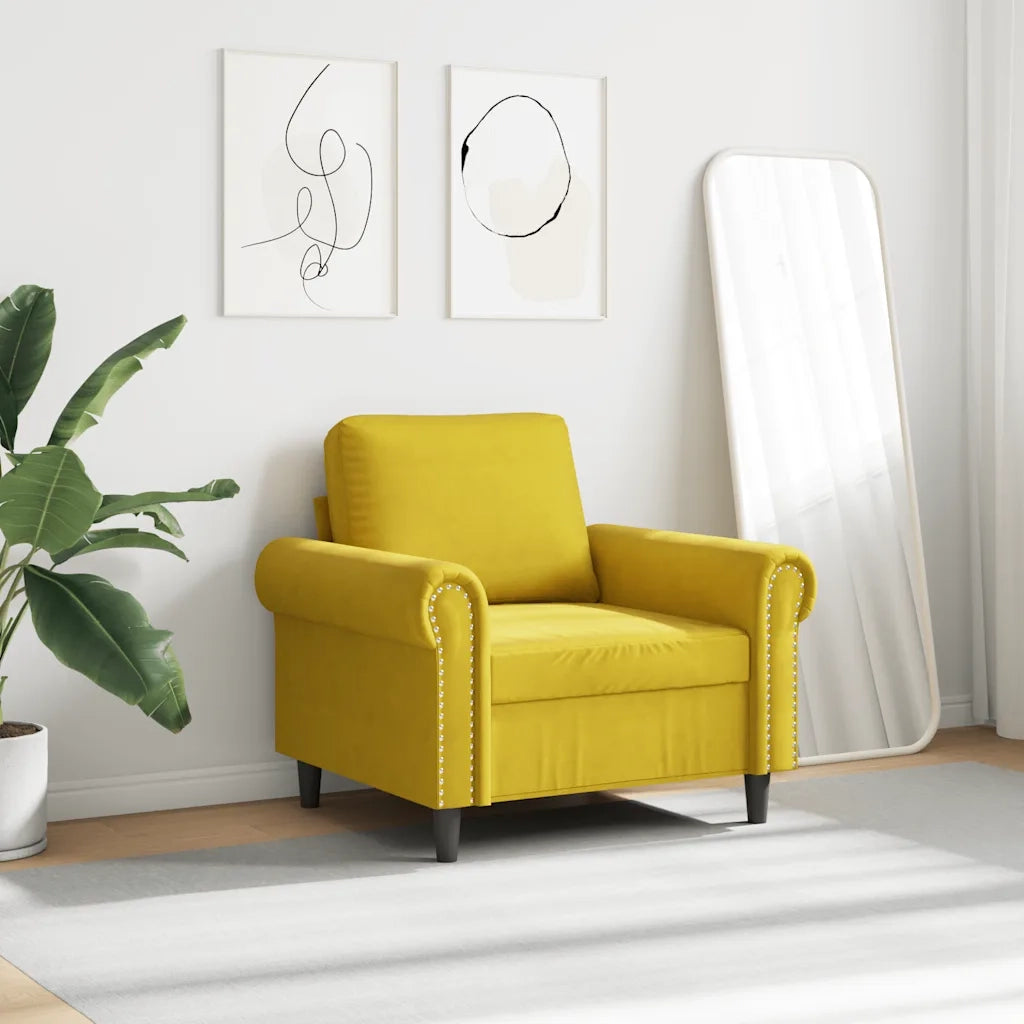 Poltrona Giallo 60 cm Velluto 359515