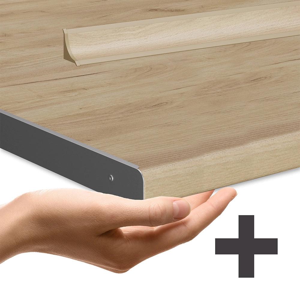 Vicco Cucina componibile Nero lucido/bianco 200 cm , PL Rovere