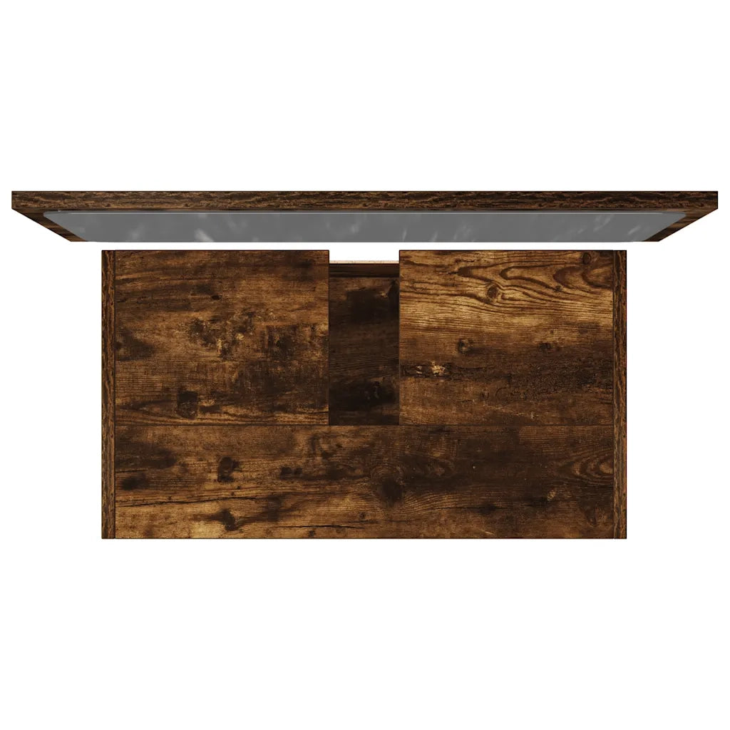 Set Mobili da Bagno | Armadio da bagno 2 pz Rovere Fumo in Legno Multistrato