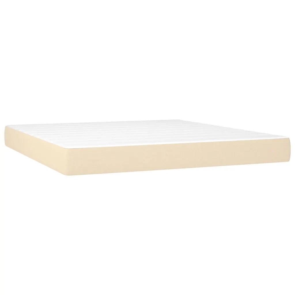 Letto a Molle con Materasso e LED Crema 180x200 cm in Tessuto 3135058