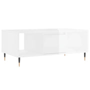 Tavolino salotto | Tavolino da caff¨¨ | Tavolino da Soggiorno Bianco Lucido 90x50x36,5 cm Legno Multistrato