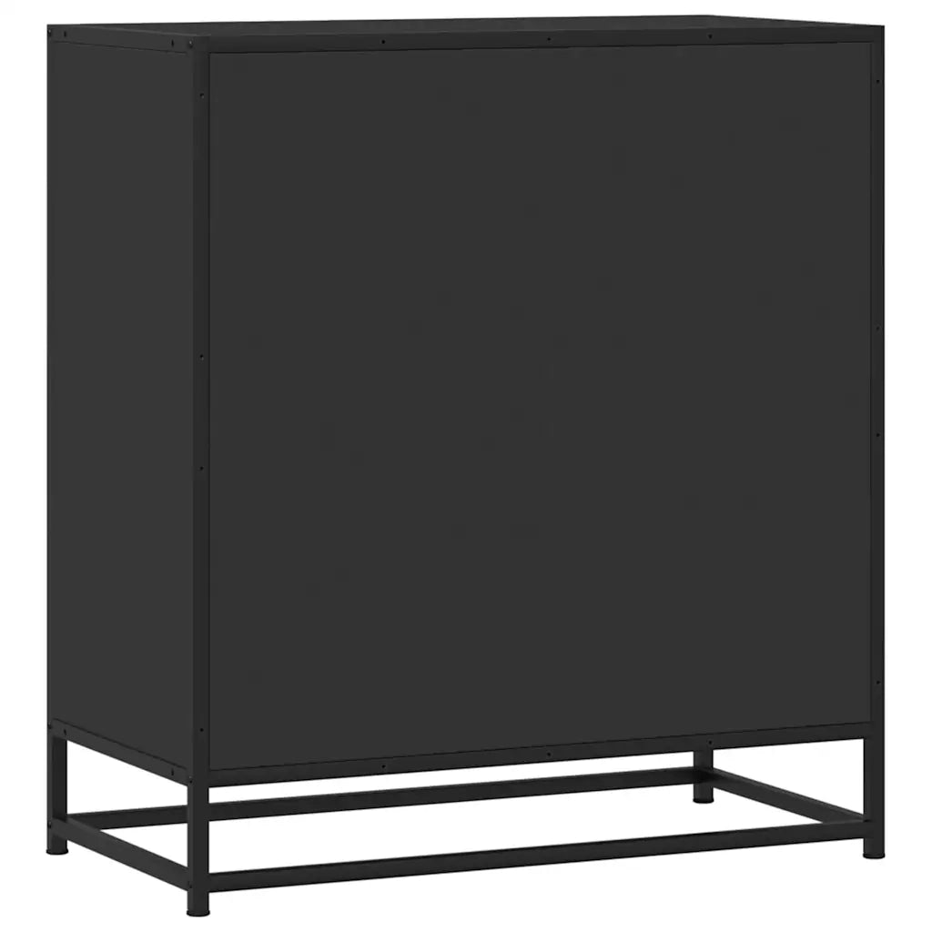 Credenza | Madia | Buffet da pranzo | Armadio da pranzo Rovere Nera 68x35x76 cm in Truciolato e Metallo