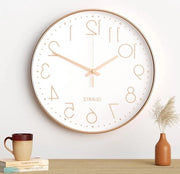 Orologio da parete moderno e silenzioso da 30 cm - carattere bianco oro - decorazione da parete accattivante