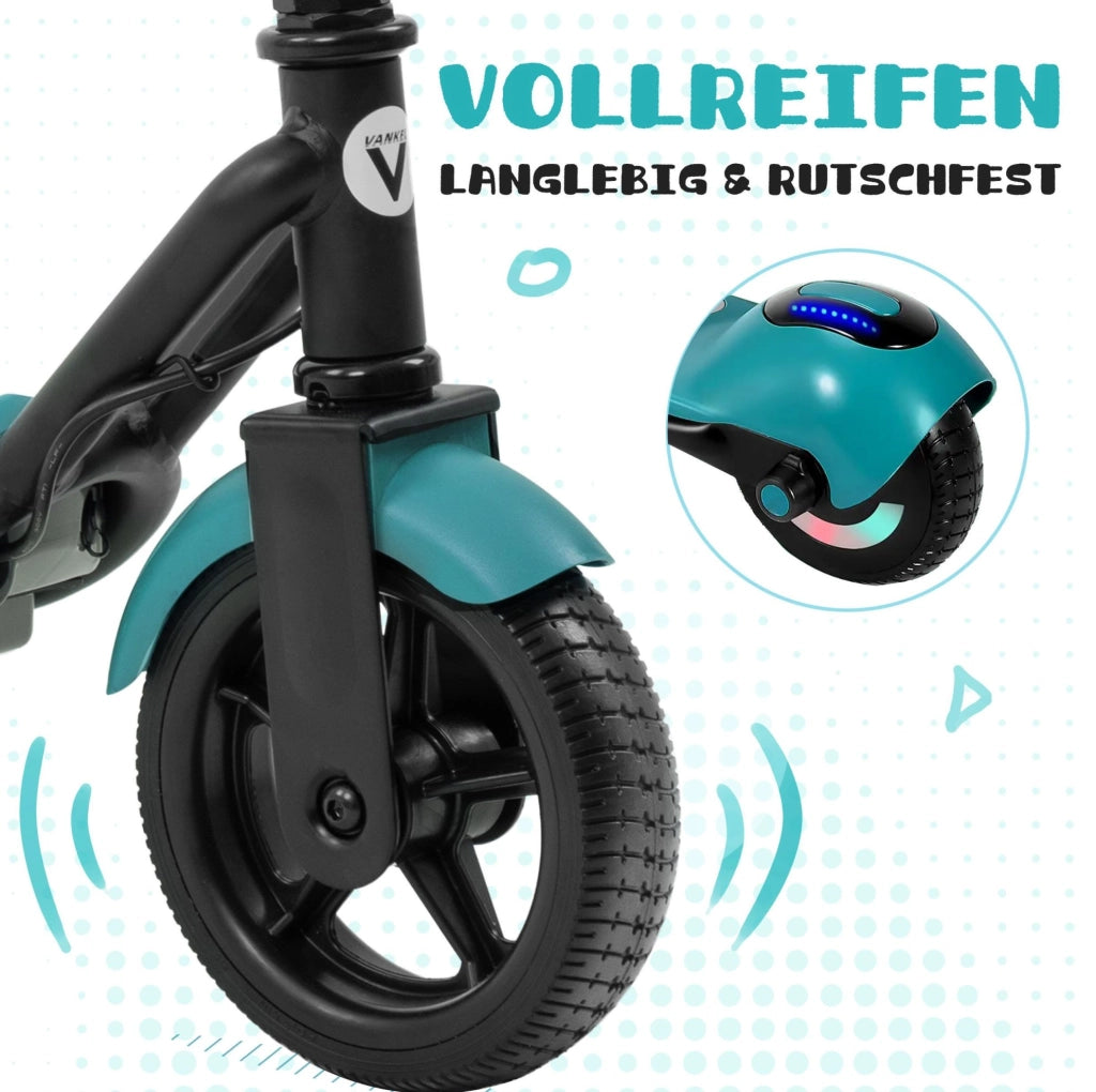 Monopattino elettrico per bambini 14 km/h in ferro e plastica verde, Bluetooth, da 6 anni
