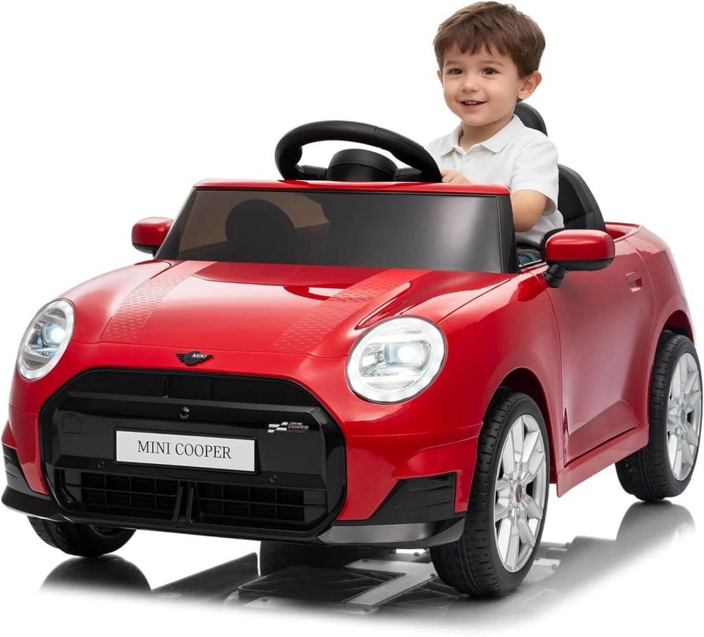 Auto Elettrica Compatta per Bambini 12V con Telecomando; Luci LED; Musica e Clacson; da 3 Anni - Rosso