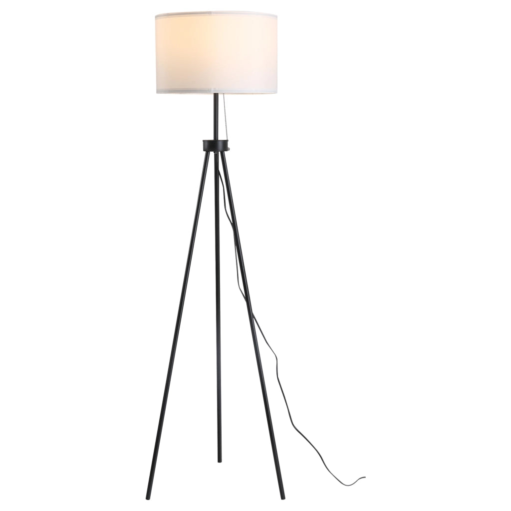 Lampada da terra con paralume in poliestere e cotone ¨C Minimal ¨C E27, bianco