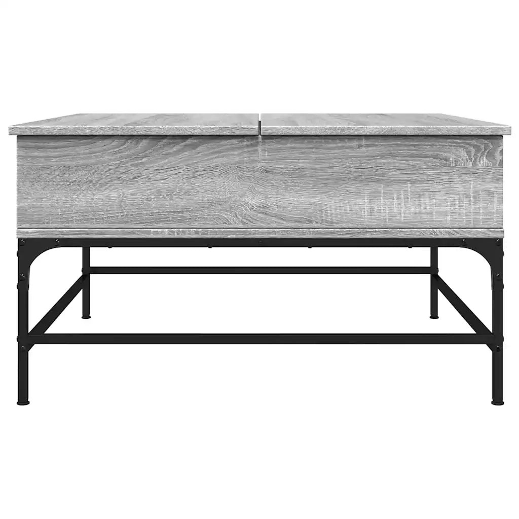 Tavolino Salotto Grigio Sonoma 80x80x45 cm Multistrato Metallo 845404