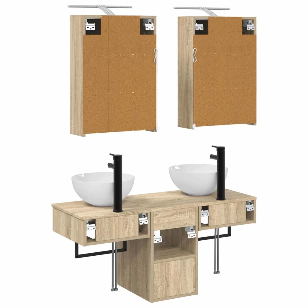 Set di Armadi da Bagno 5 pz Rovere Sonoma Legno ingegnerizzato 3406281