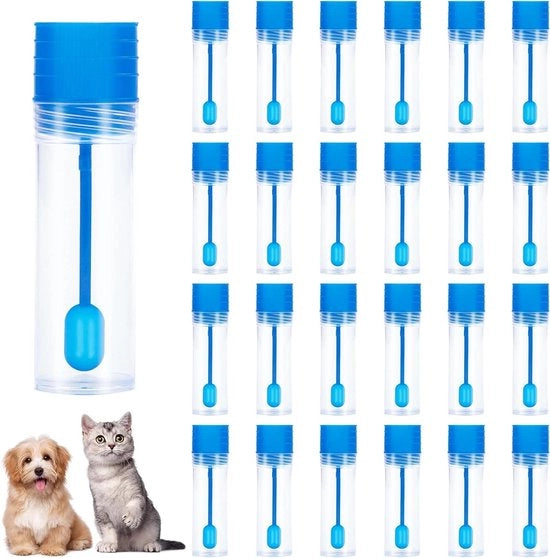 Set di 25 siringi con cucchiaio per gatti e cani - 15 ml - Utile per la raccolta di campioni di feci.