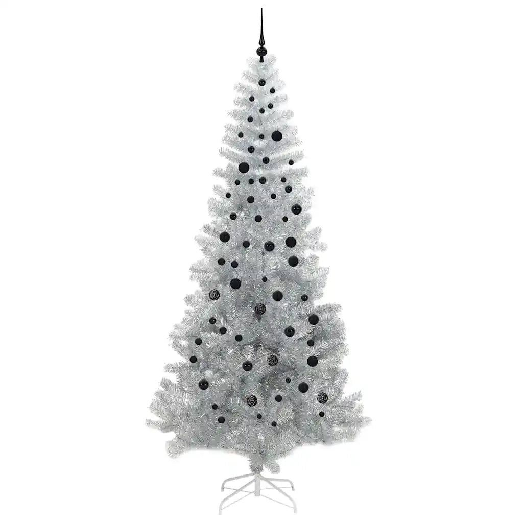 Albero di Natale con luci LED Argento 240 cm PET e acciaio 3396693