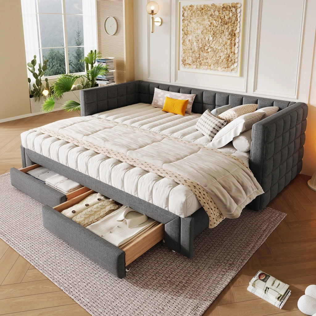 letto divano velluto grigio 90 x 200 cm