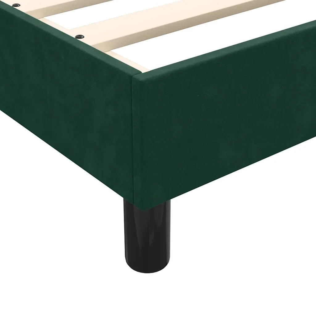 Giroletto senza Materasso-Struttura Letto Verde Scuro 100x220 cm in Velluto