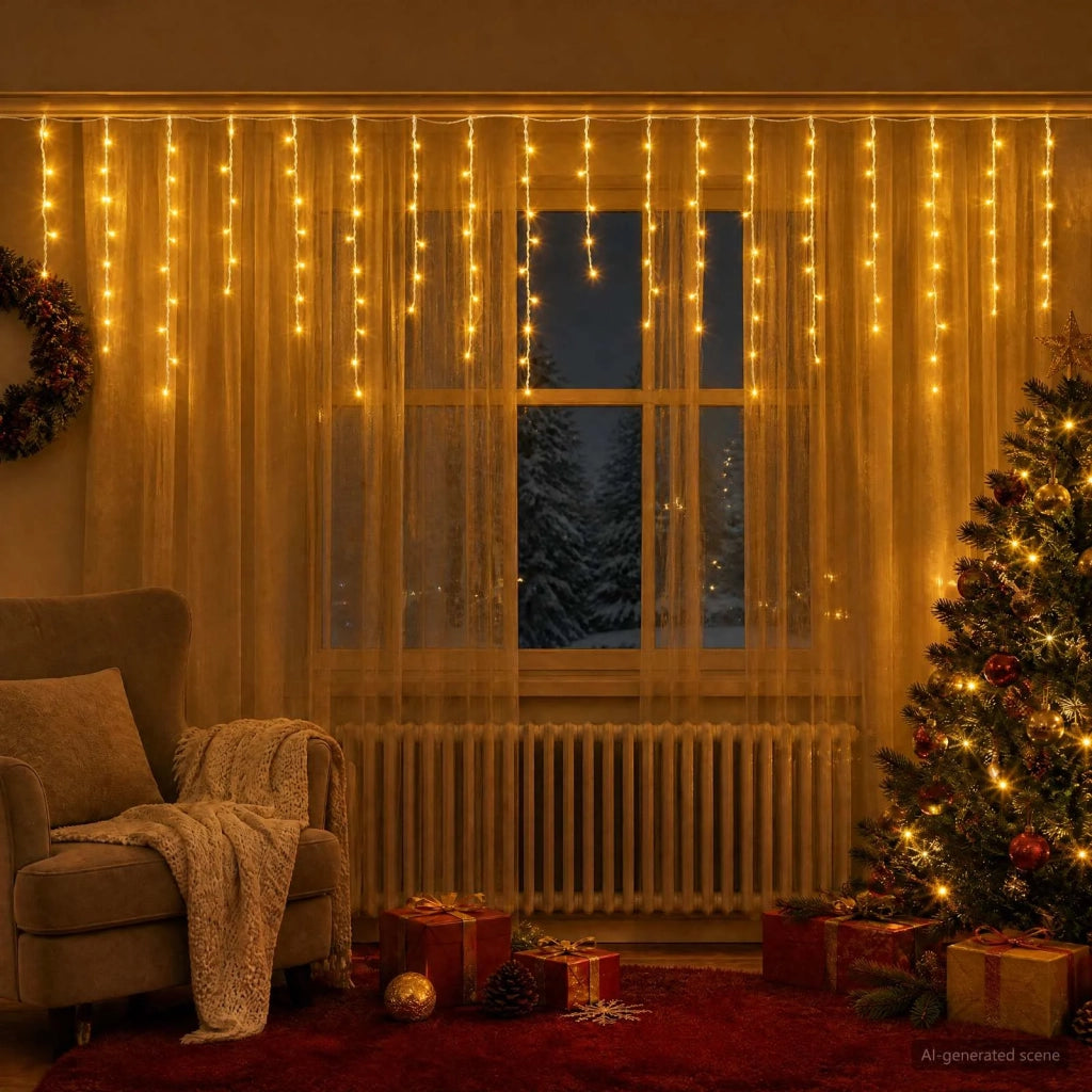 Tende di luci 210 LED Bianco caldo 500 x 72 cm 42053480