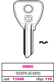 Silca CHIAVE OTTONE OC074 (G.VAC 3) OMEC 20.00 pz