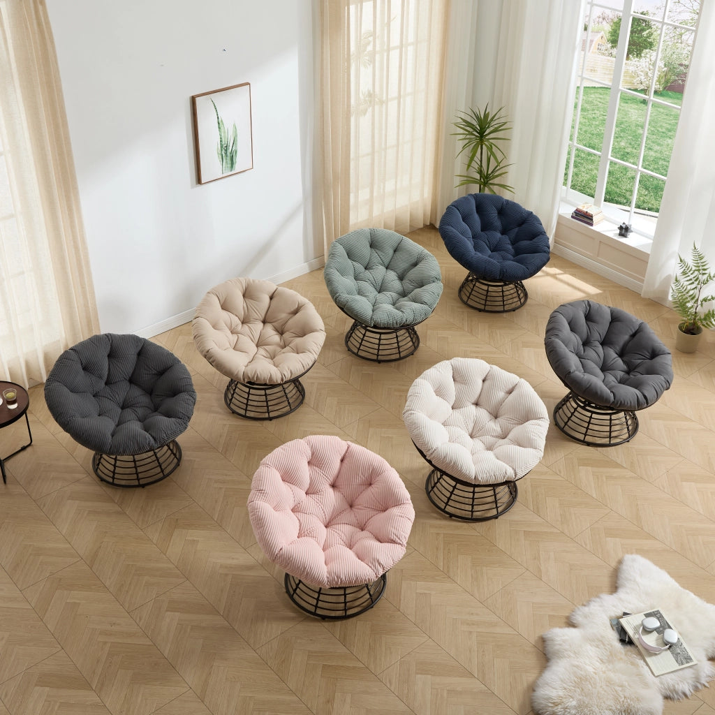 POLTRONA girevole 360° Ø92x67 cm acciaio grigio