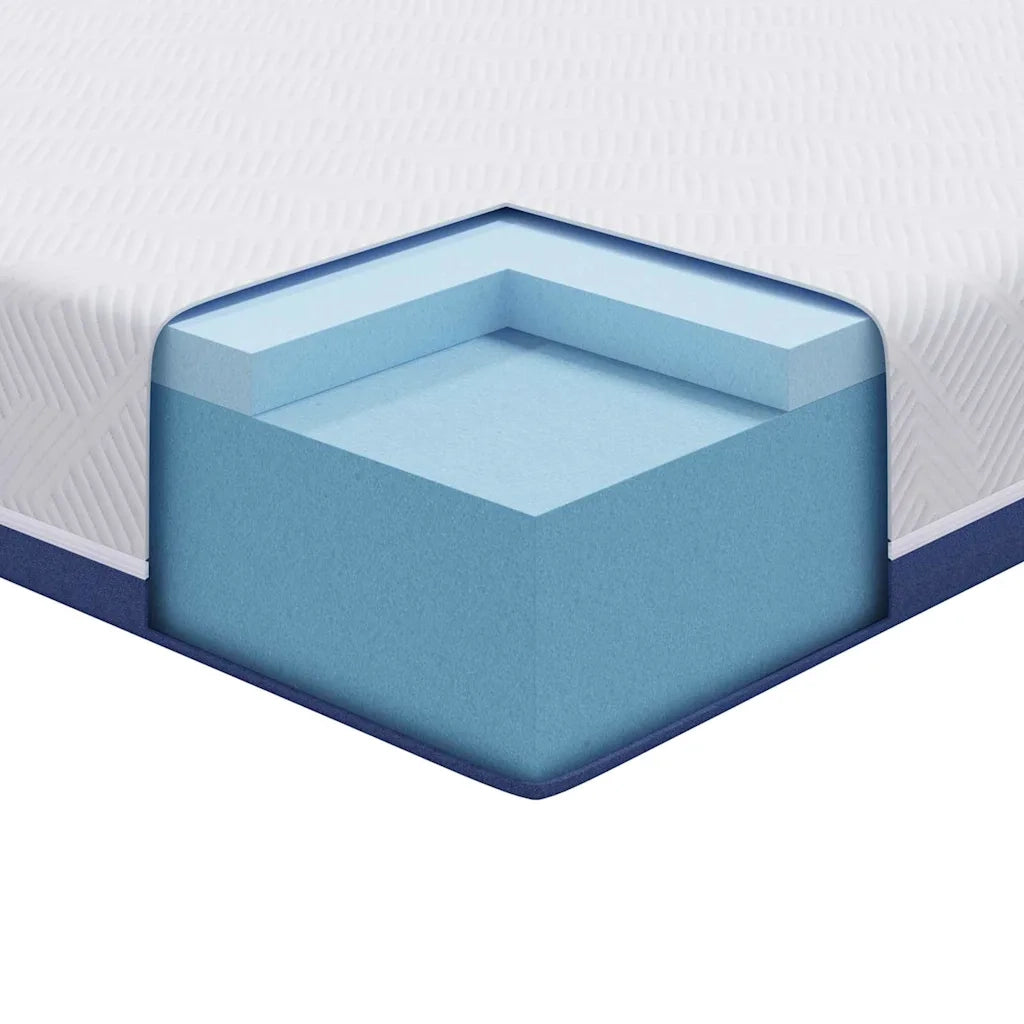 Materasso Bianco e Blu 70 x 200 cm Tessuto Jacquard 4106335