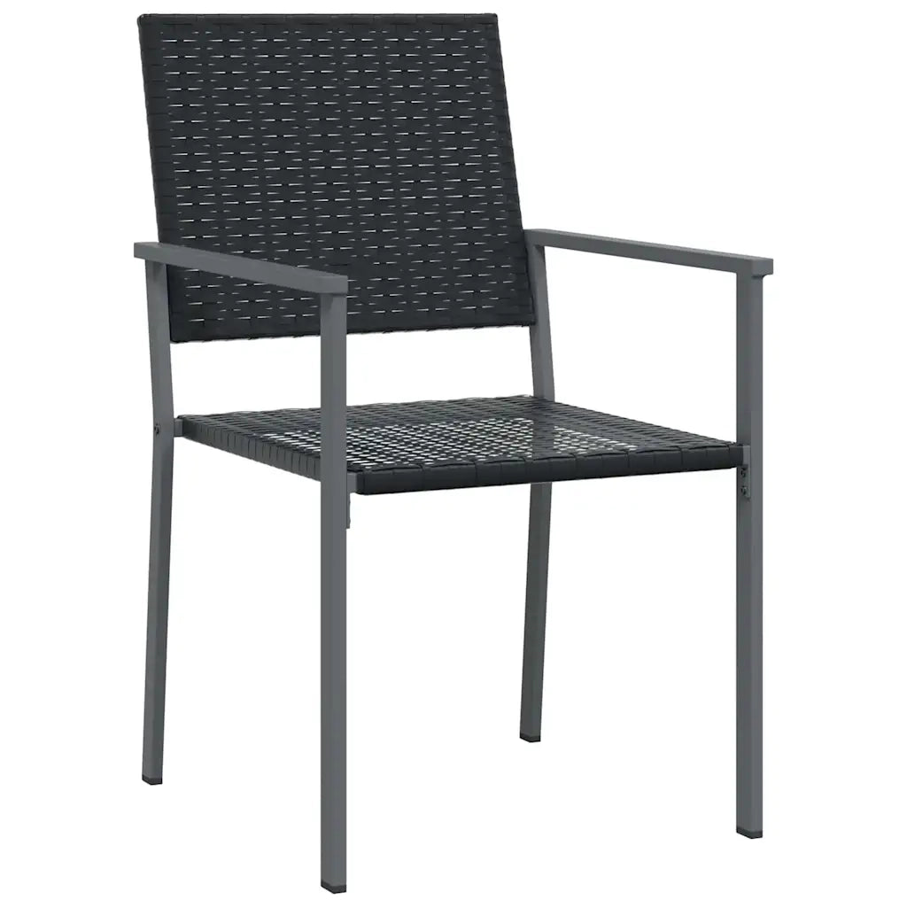 Set da Pranzo per Giardino 3 pz Nero Rattan in PE 3379079