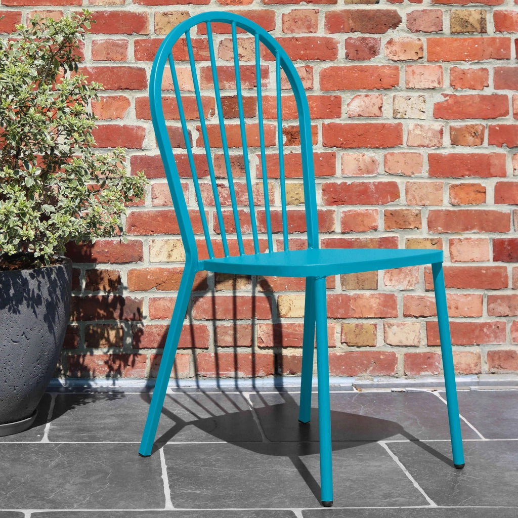 Oviala - Poltrona da giardino in metallo blu per bistrot