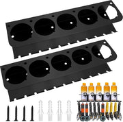 Sistema di conservazione per flaconi spray, 2 pannelli di conservazione per flaconi spray con 11 fori e 5 holder per bottiglie con fessure, regolatore di garage e casa