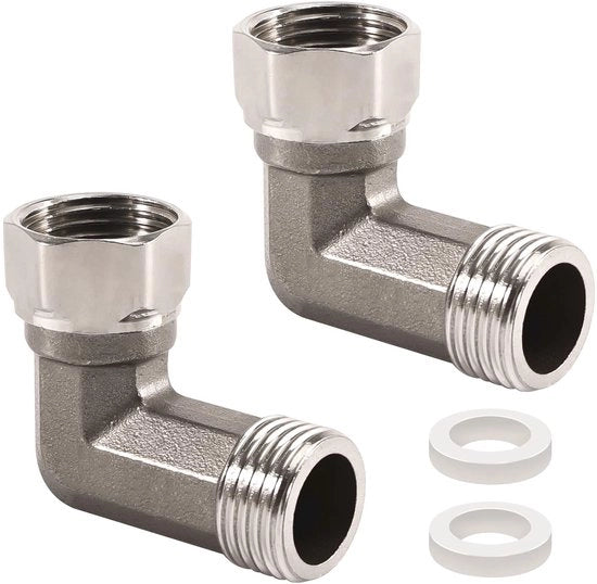 Connettori a gomito 90 gradi, 1/2 pollice, in acciaio inossidabile, corrosione resistente, 2 pezzi, facile da installare, bocchetta di tubo