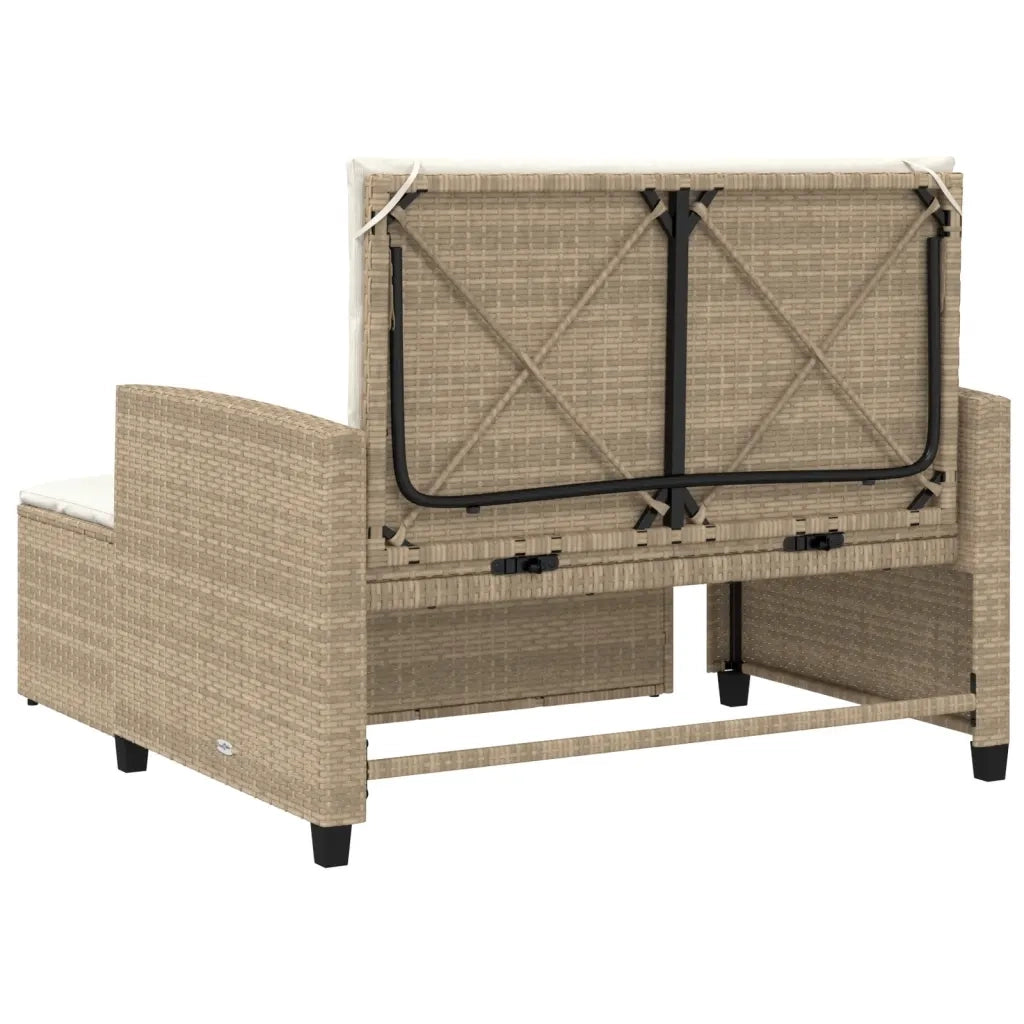Divano da Giardino con Cuscini a 2 Posti Beige in Polyrattan 365135