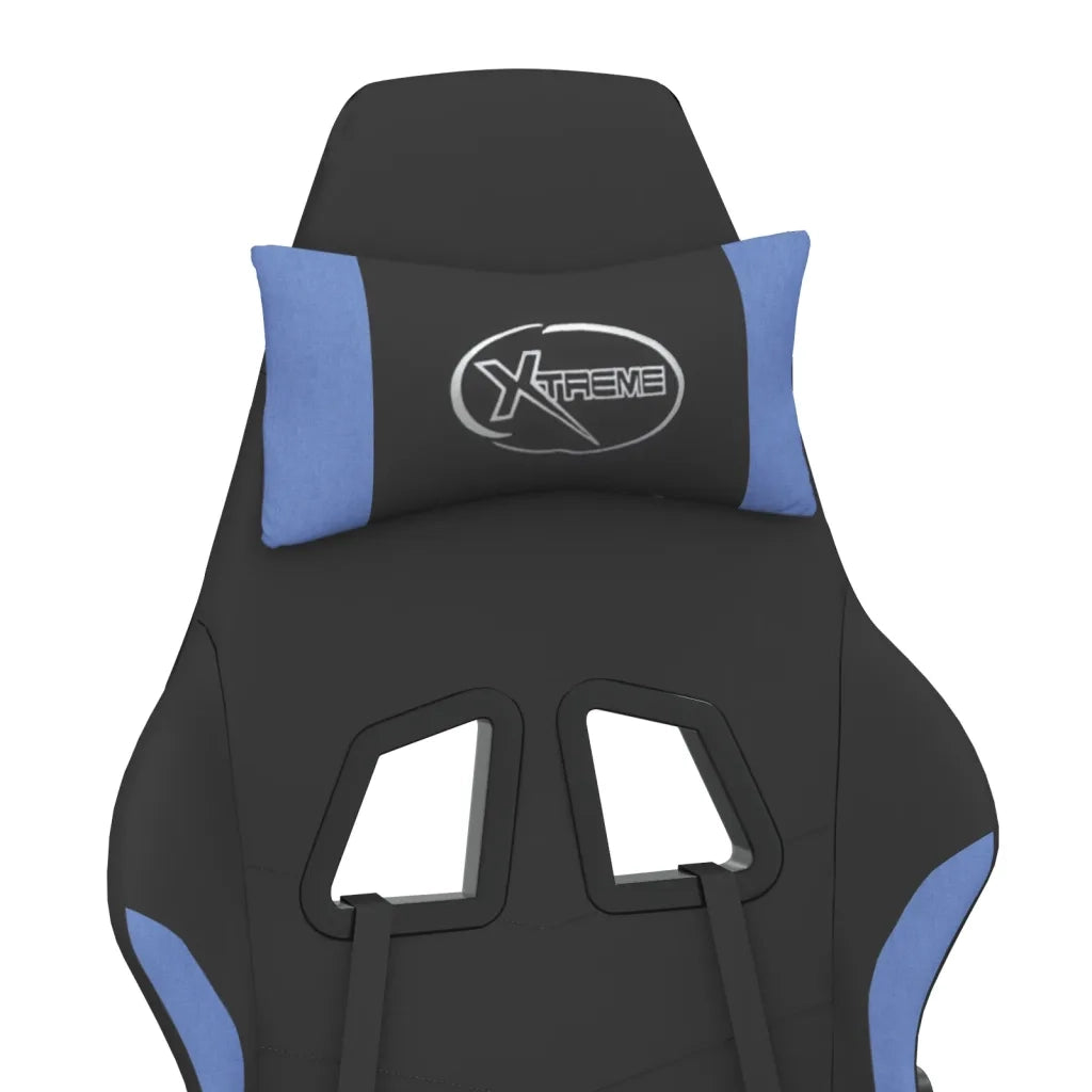 Sedia da Gaming | Sedia da e-sports Nero e Blu in Tessuto