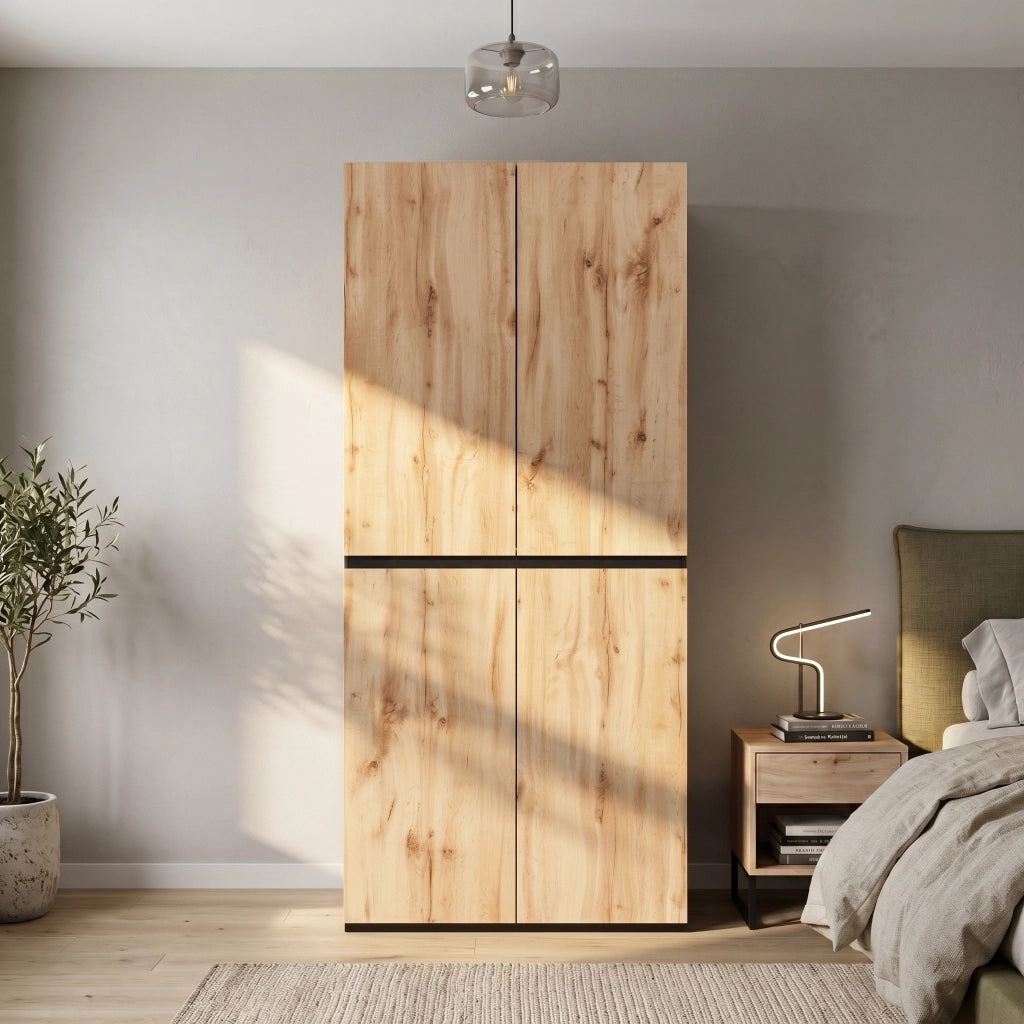 Armadio con cassetto portagioie asta appendiabiti e ripiano superiore MDF e pannello truciolare rovere 90 × 50 × 200 cm