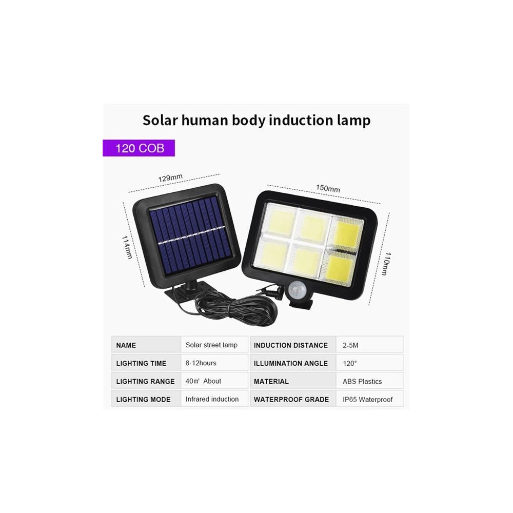 Trade Shop - Faretto Led Da Esterno Con Pannello Solare Con Sensore Di Movimento Telecomando -