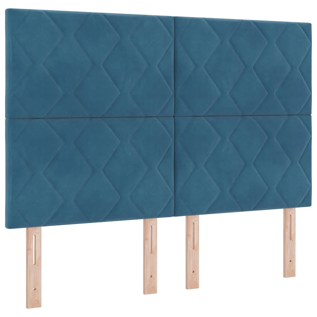 Letto a molle con testiera Blu Scuro 160 x 200 cm Velluto 3345021