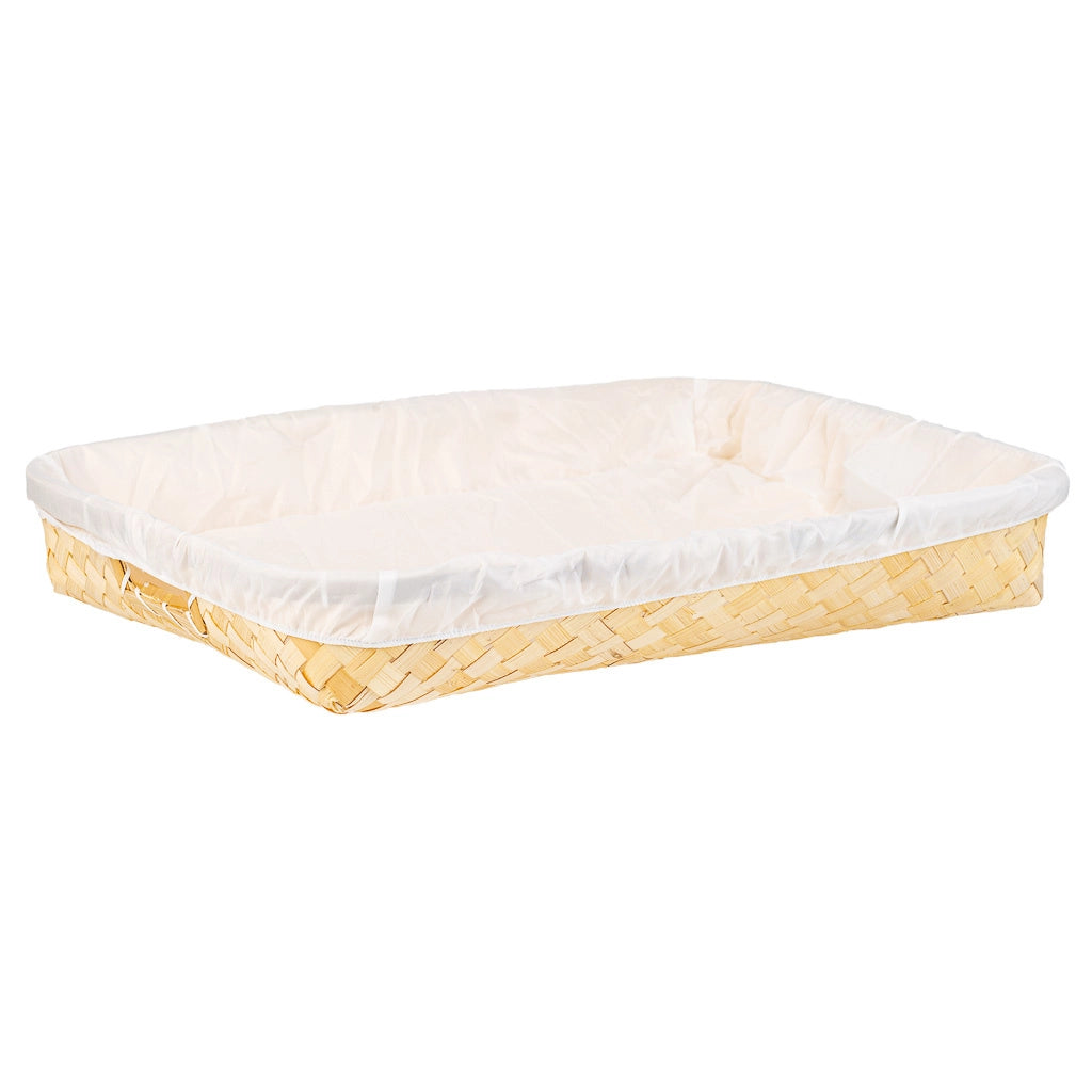 Vassoio in bambù foderato marrone 50x40x8h