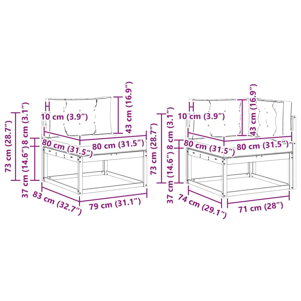 Set di divani da esterno 7 pz Bianco e Antracite 3386966