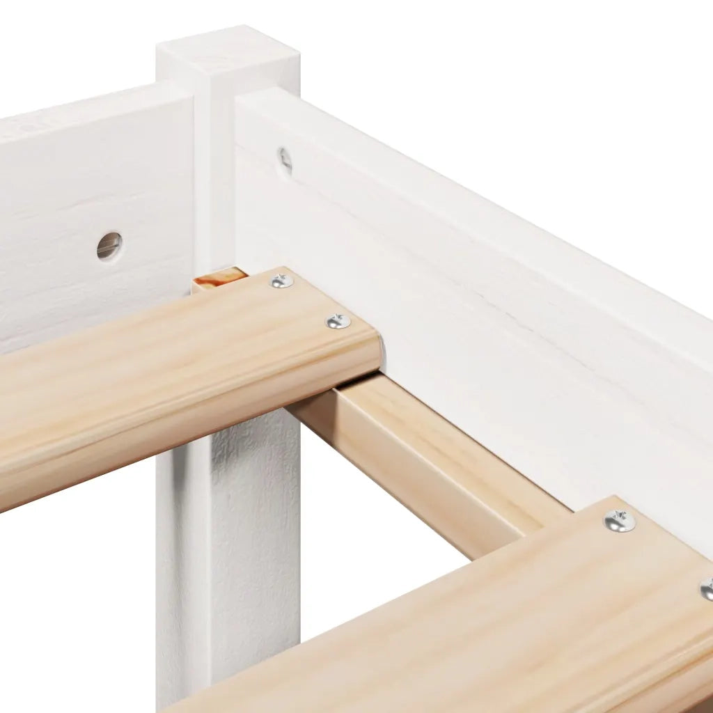 Letto senza Materasso-Struttura Letto Bianco 180x200 cm Legno Massello di Pino 591316